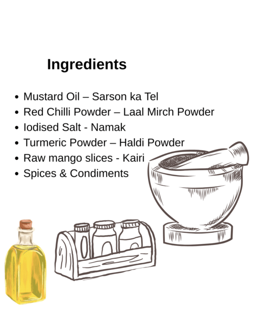 Hing Aam ka Achaar | Kairi | Raw Mango Pickle - Spicy (Mustard Oil)